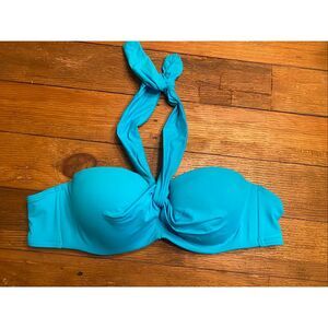 Coco Reef 32C 34C halter sexy blue bikini top